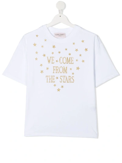 Shop Alberta Ferretti Teen Stars Print T-shirt In White