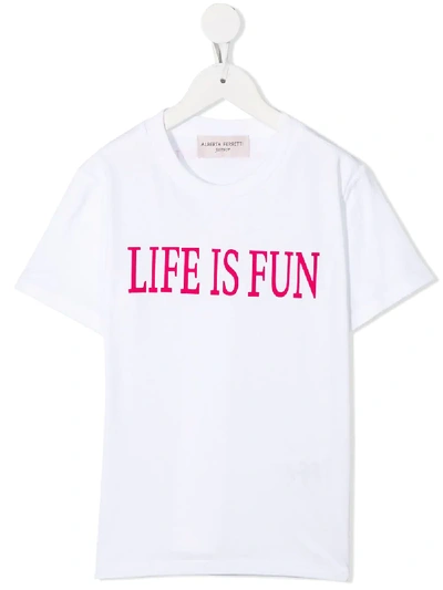 Shop Alberta Ferretti Life Is Fun T-shirt In White