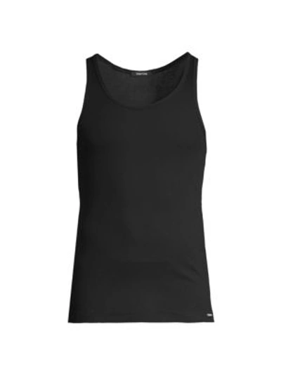 Shop Tom Ford Ribbed Tank Top In Black