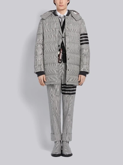 Shop Thom Browne Black And White Wool Prince Of Wales Classic 4-bar Sport Coat
