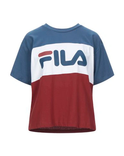 Shop Fila T-shirt In Slate Blue