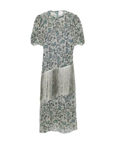 Shop Anna Sui 3/4 Length Dresses In Light Green