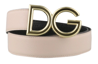 Shop Dolce & Gabbana Logo Buckle Reversible Belt In Pink