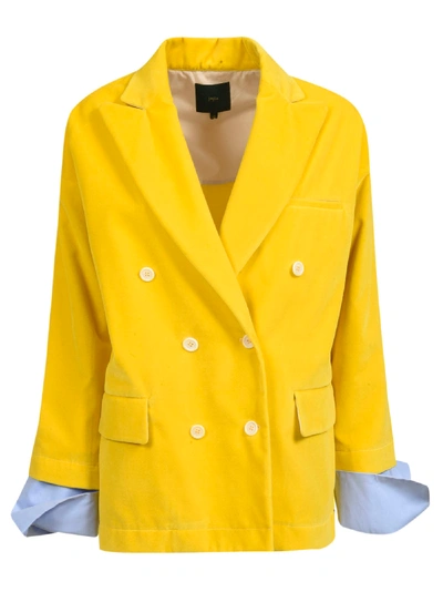 Shop Jejia Double-breasted Blazer In Yellow