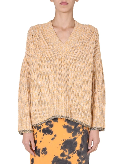Shop Mcq By Alexander Mcqueen V-neck Sweater In Arancione