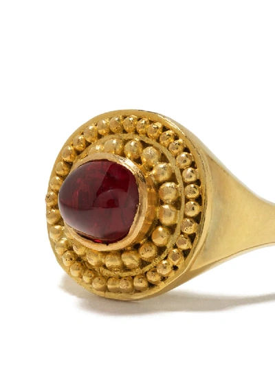 Shop Pippa Small 18kt Yellow Gold Small Zarni Spinel Ring In Red And Yellow