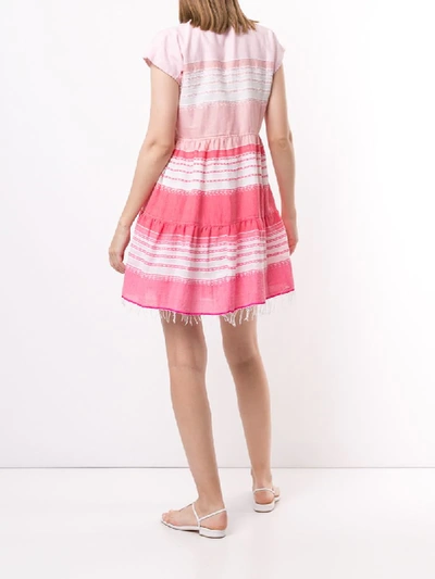 Shop Lemlem Fringed Hem Beavch Dress In Pink