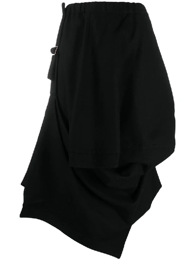 Shop Comme Des Garçons Comme Des Garçons Asymmetric Buckled Strap Skirt In Black
