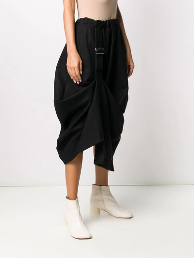 Shop Comme Des Garçons Comme Des Garçons Asymmetric Buckled Strap Skirt In Black