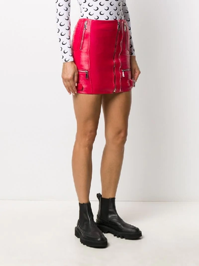 Shop Manokhi Neisy Zipped Mini Skirt In Pink