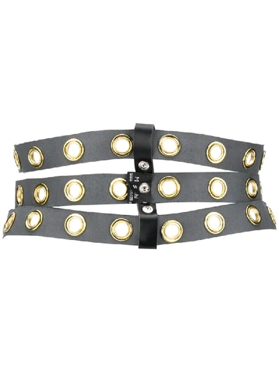 Shop Manokhi Annie Eyelet Belt In Black