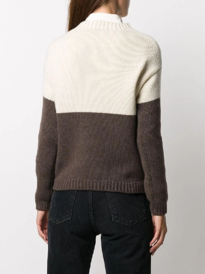 Shop Aragona Panelled Cashmere Jumper In Brown