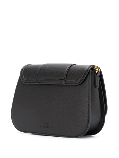 Shop Elisabetta Franchi Logo Plaque Shoulder Bag In Black
