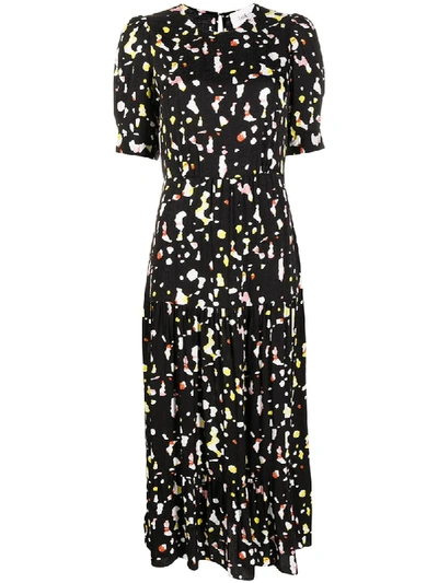 Shop Ba&sh Tonya Abstract-print Dress In Black