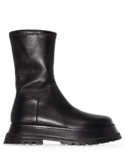 Shop Burberry Chunky Zip-up Ankle Boots In Black