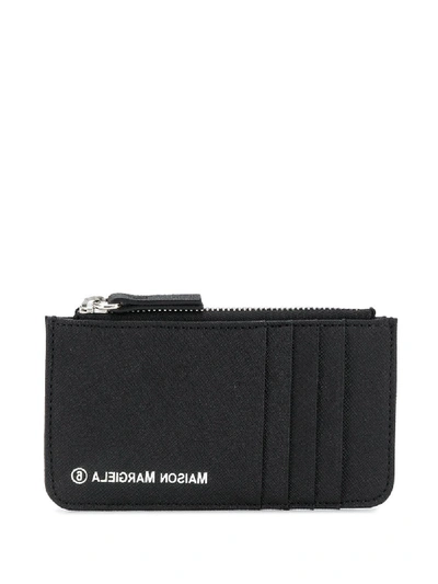 Shop Mm6 Maison Margiela Reverse Logo Cardholder In Black