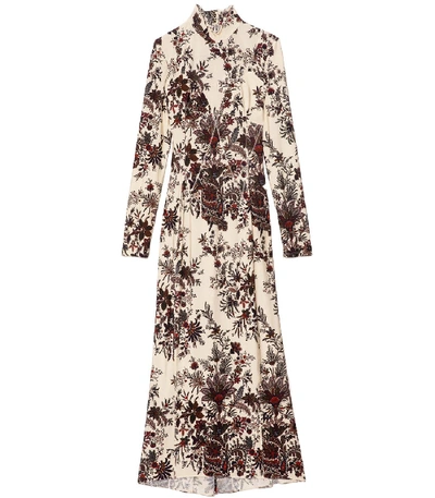 Shop Rabanne Knit Fitted Dress In Ivory Paisley In Multi