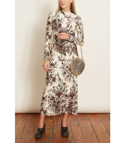 Shop Paco Rabanne Knit Fitted Dress In Ivory Paisley In Multi