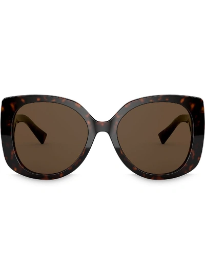 Shop Versace Medusa Icon Square-frame Sunglasses In Brown