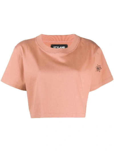 Shop Styland Short-sleeve Crop Top In Pink