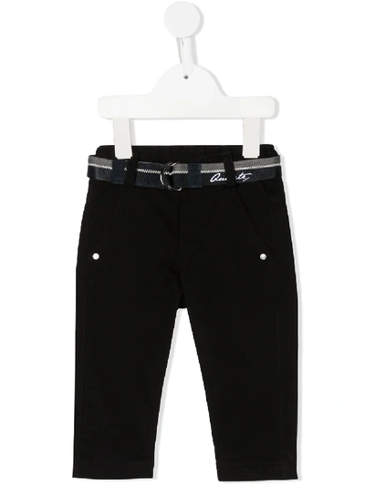 Shop Lapin House Belted Pull-on Jeans In Black