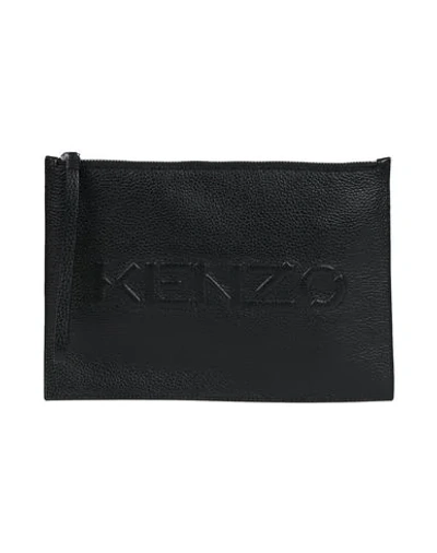Shop Kenzo Pochette Woman Handbag Black Size - Bovine Leather
