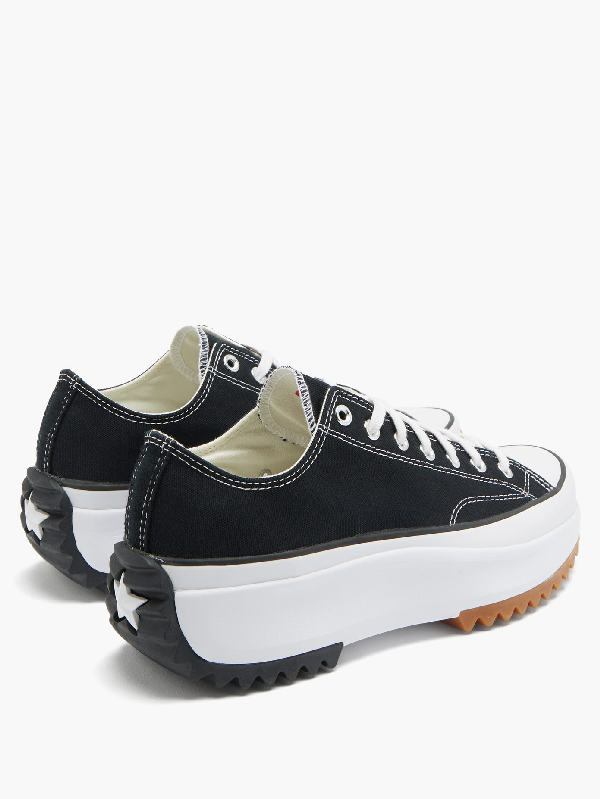 converse run star hike platform ox in black