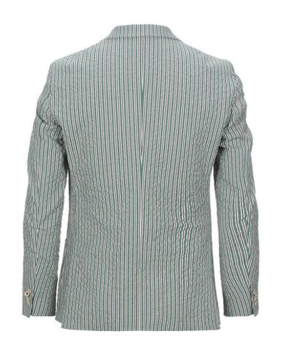 Shop Cc Collection Corneliani Man Blazer Green Size 40 Cotton, Elastane