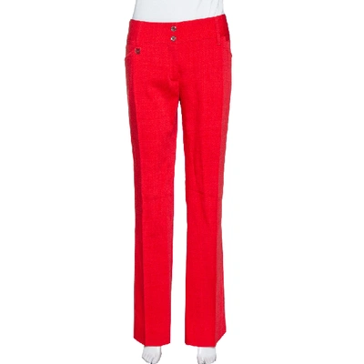 Pre-owned Dolce & Gabbana Red Straight Leg Pants L