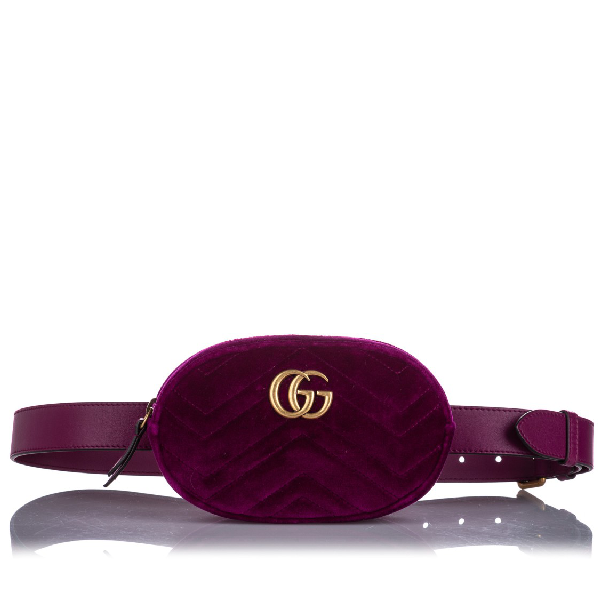 Gucci Gg Marmont Velvet Belt Bag In Purple | ModeSens