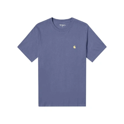 Shop Carhartt Chase Tee (cold Viola/gold) In Blue