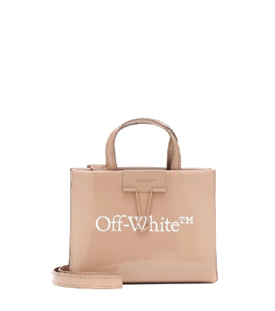 Shop Off-white Baby Box Leather Crossbody Bag In Beige