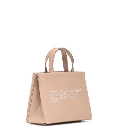 Shop Off-white Baby Box Leather Crossbody Bag In Beige