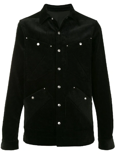 Shop Rick Owens Corduroy Stud Jacket In Black