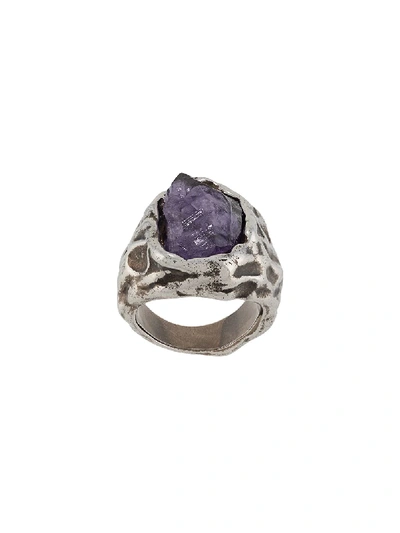 Shop Dsquared2 Molten Stone Ring In Silver