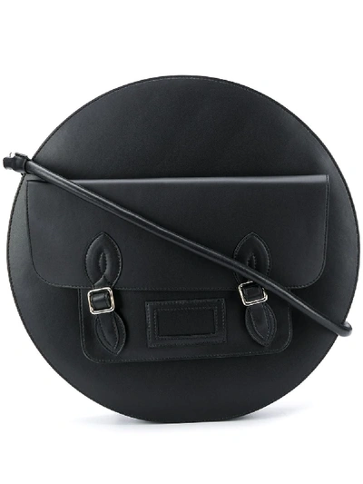 Shop Mm6 Maison Margiela Circular Shoulder Bag In Black