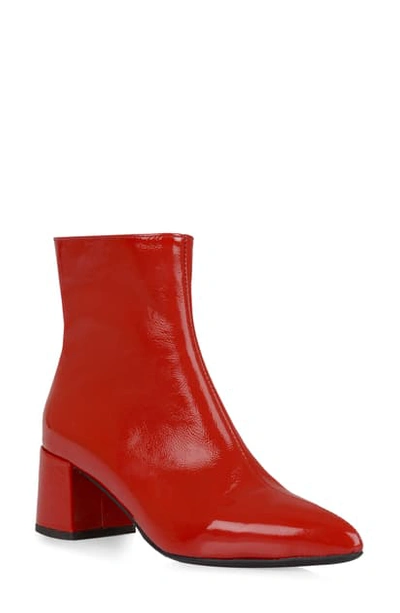 Shop La Canadienne Darling Waterproof Pointed Toe Bootie In Red Crinkle Leather