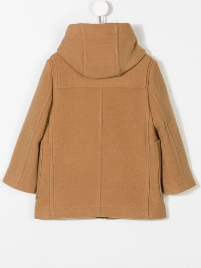 Shop Burberry Hooded Duffle Coat In Brown