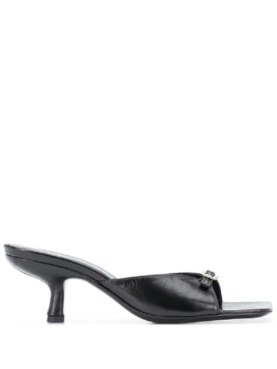 Shop By Far Erin Leather Sandals In Black