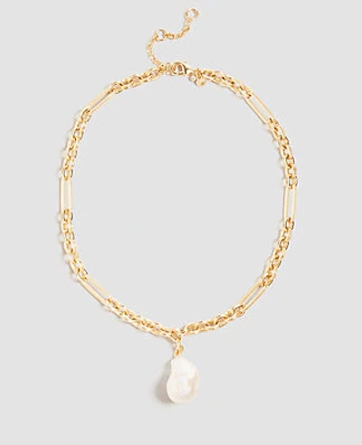 Shop Ann Taylor Pearlized Pendant Necklace In Ivory