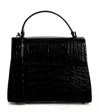 Shop Nancy Gonzalez Large Crocodile Lexi Top-handle Bag In Black