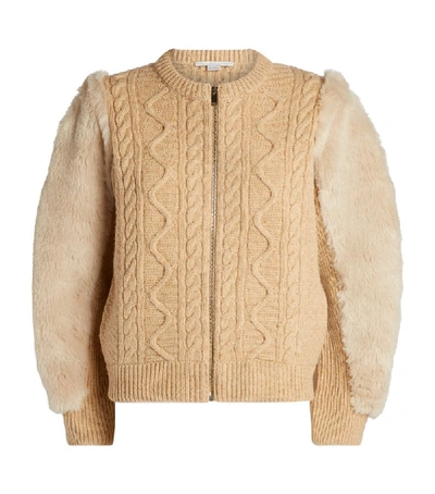 Shop Stella Mccartney Cable-knit Bomber Jacket