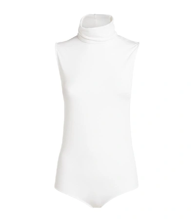 Shop Wolford Rollneck String Bodysuit In White