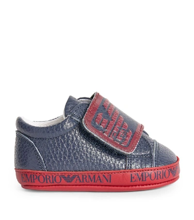 Shop Emporio Armani Eagle Velcro Sneakers