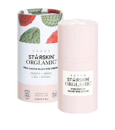 Shop Starskin Orglamic Pink Cactus Velvet Eye Cream (15ml) In White