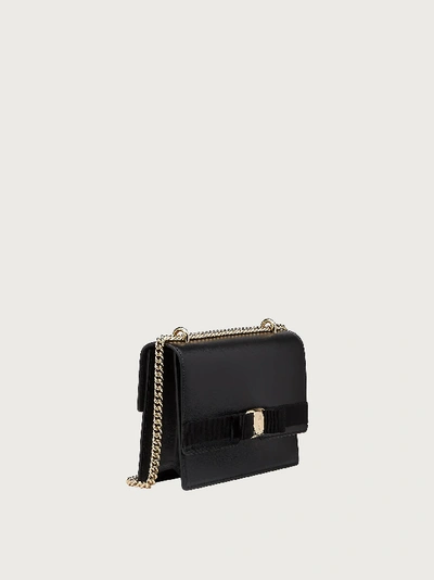 Shop Ferragamo Vara Bow Cross Body Bag In Black