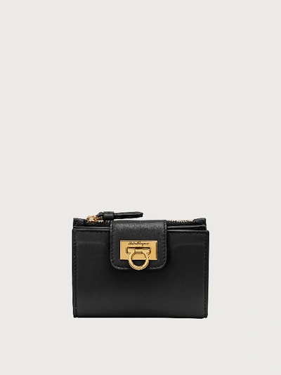 Shop Ferragamo Trifolio Small Wallet In Black