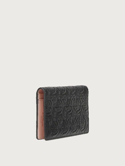 Shop Ferragamo Gancini Continental Wallet In Black