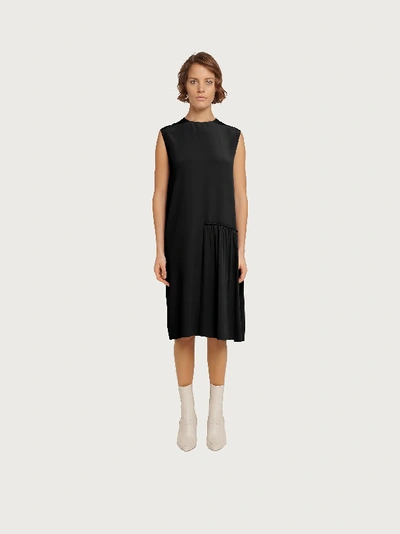 Shop Ferragamo Sleeveless Silk Dress In Black