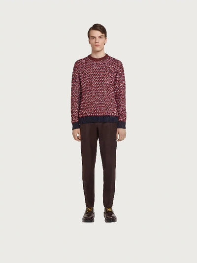 Shop Ferragamo Chunky Knit Sweater In Multicolor